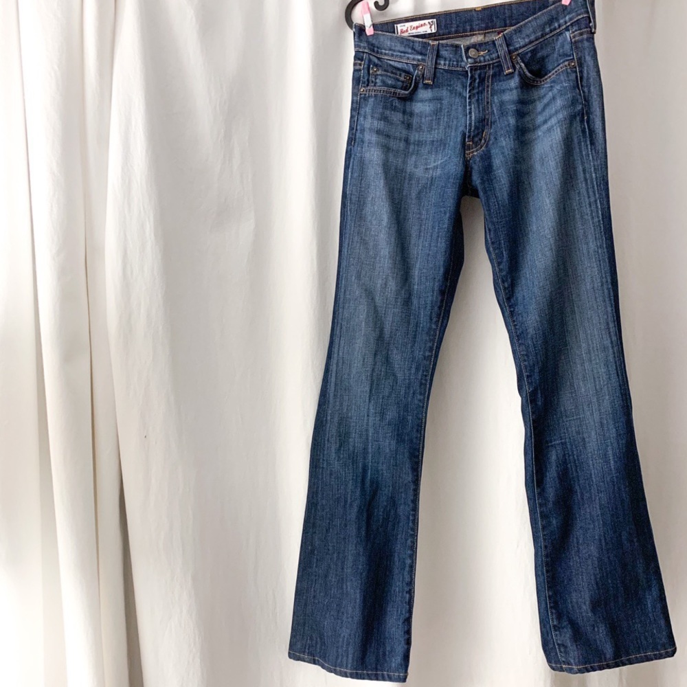 Vintage Red Engine low rise Boot Cut Jeans